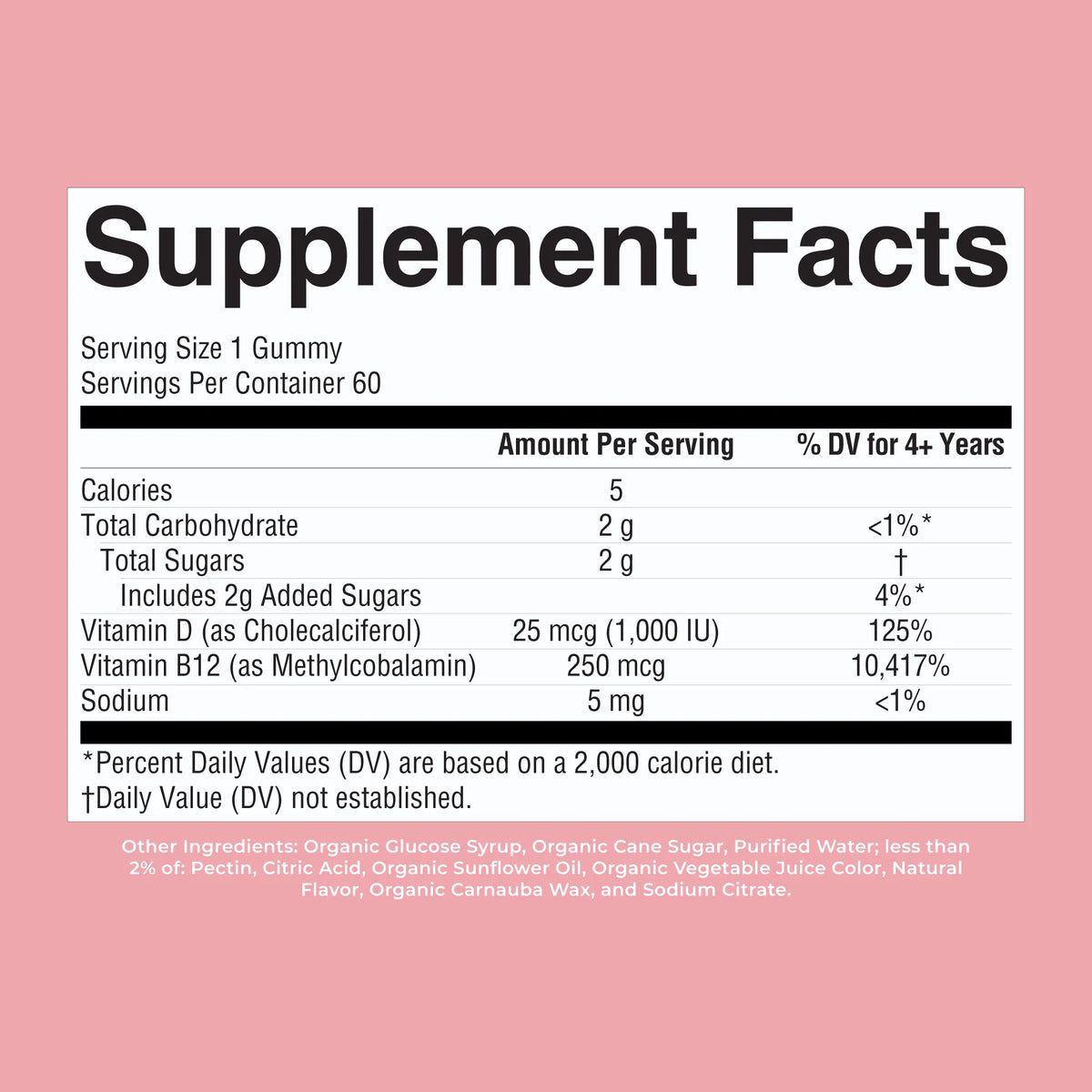 Organic D3+B12 Gummies
