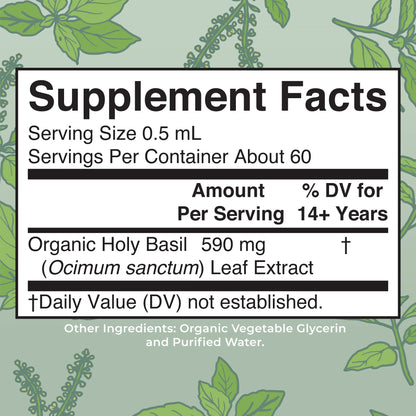 Organic Holy Basil Leaf Liquid Drops