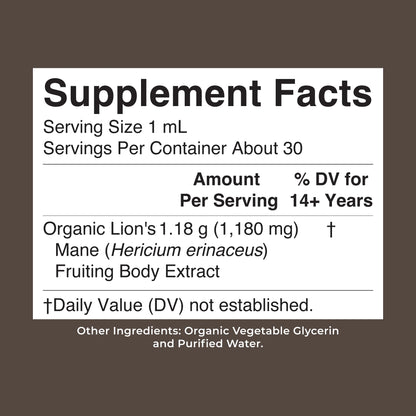 Organic Lion’s Mane Liquid Drops
