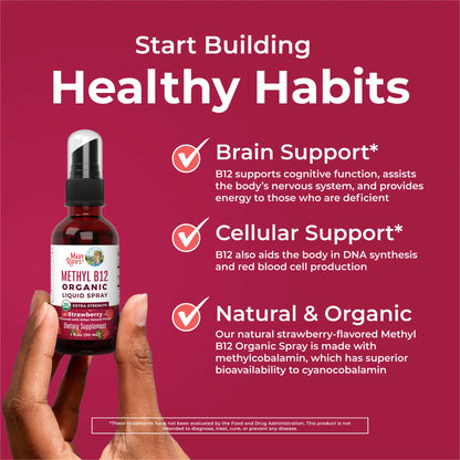 Methyl B12 Organic Spray, Strawberry