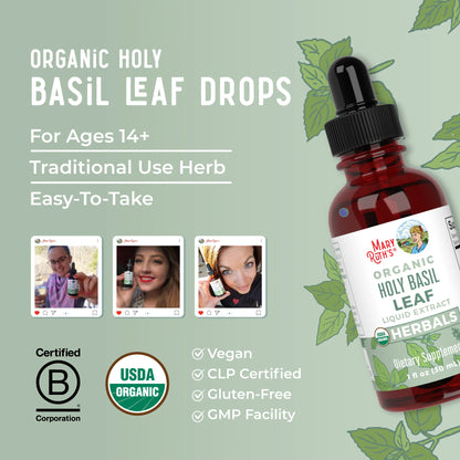 Organic Holy Basil Leaf Liquid Drops