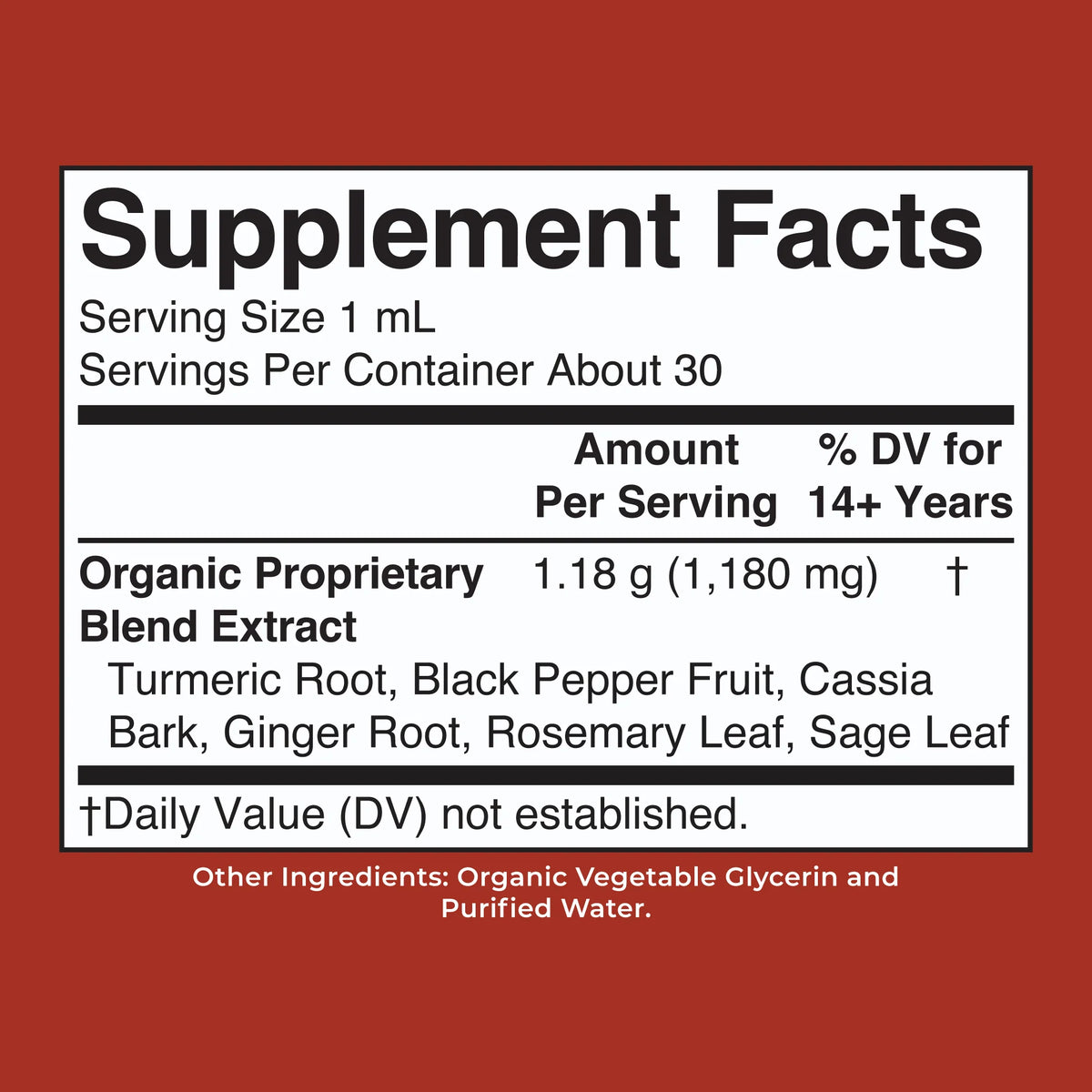 Organic Turmeric Gold Herbal Blend Liquid Drops