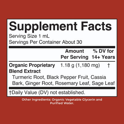 Organic Turmeric Gold Herbal Blend Liquid Drops