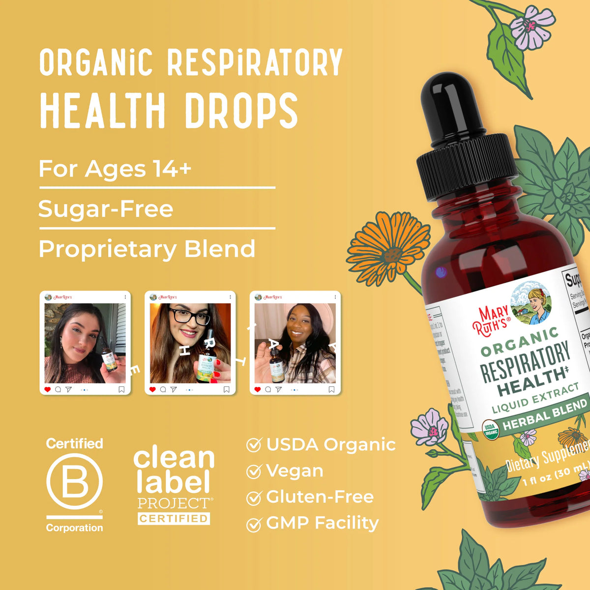 Organic Respiratory Health Herbal Blend Liquid Drops