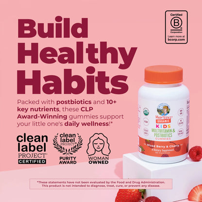 Organic Kids Multivitamin + Postbiotics Gummies