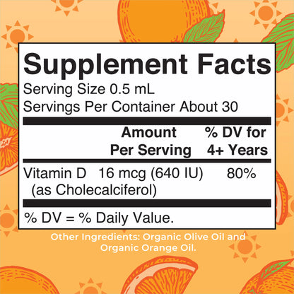 Organic Kids Vitamin D3 Liquid Drops