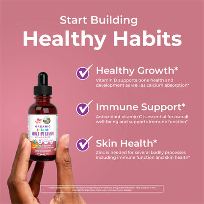 Organic Infant Multivitamin with Iron Liquid Drops