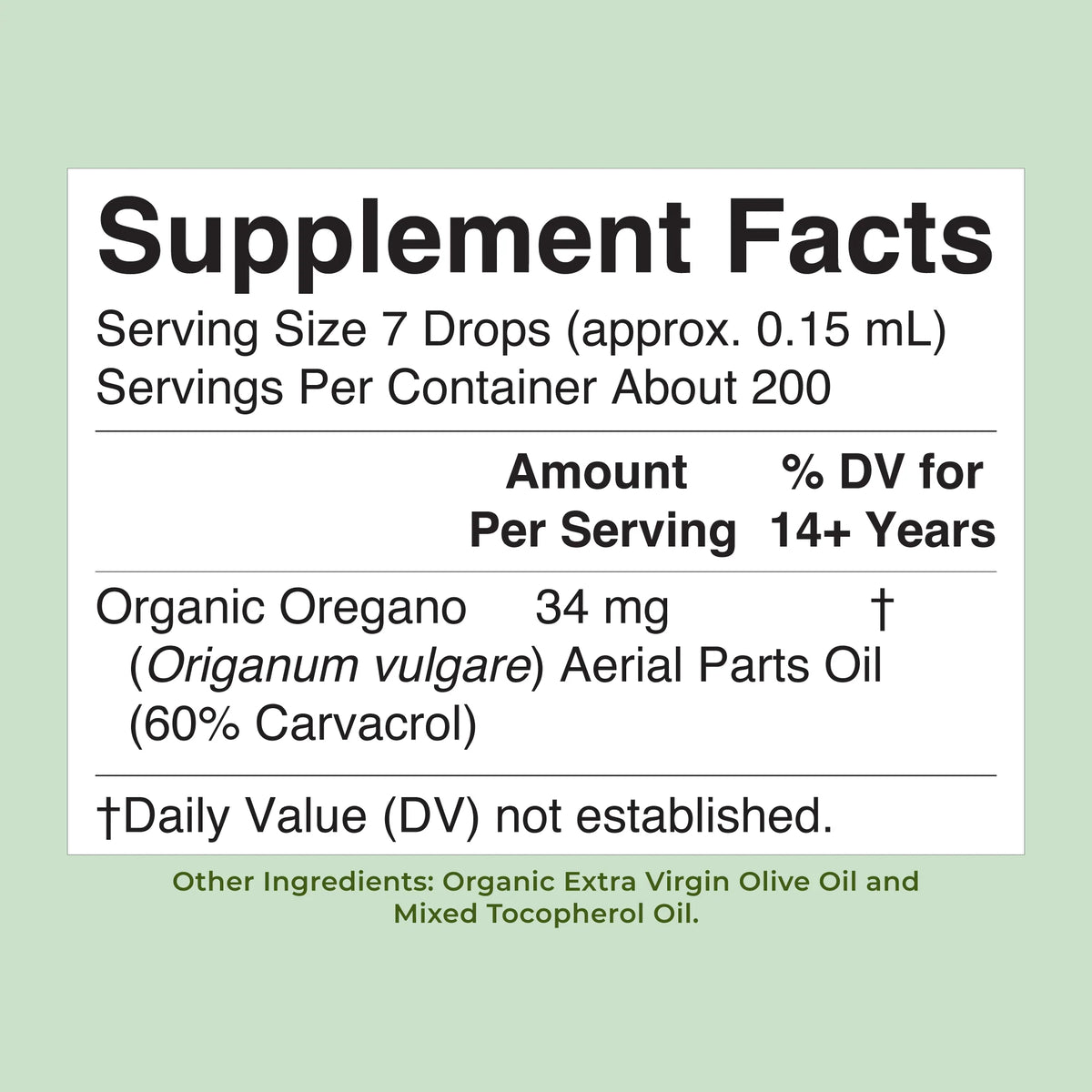 Organic Oil of Oregano Liquid Drops
