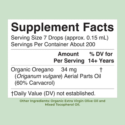 Organic Oil of Oregano Liquid Drops