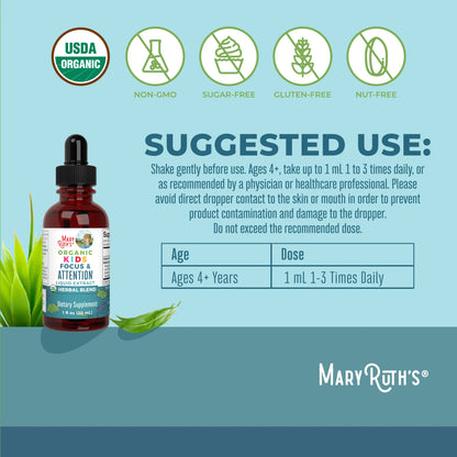Organic Kids Focus & Attention Liquid Drops