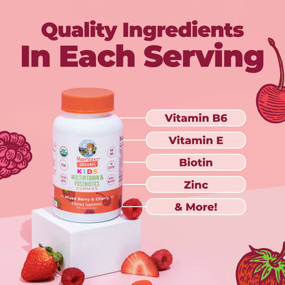 Organic Kids Multivitamin + Postbiotics Gummies