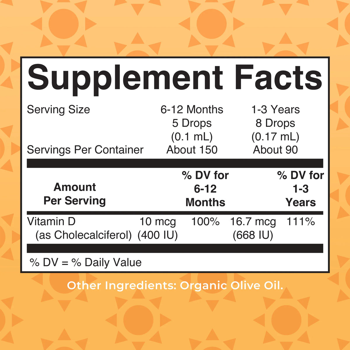 Infant & Toddler Vitamin D3 Organic Liquid Drops