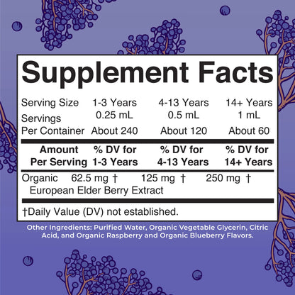 Organic Elderberry Extra Strength Liquid Drops