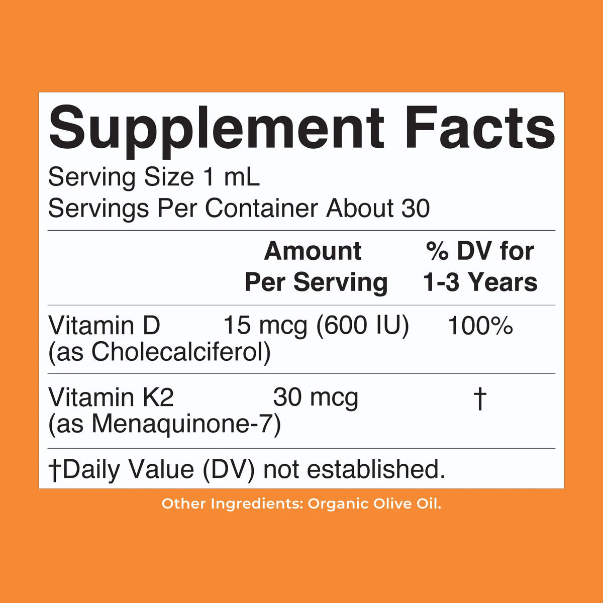 Toddler Vitamin D3+K2 Liquid Drops