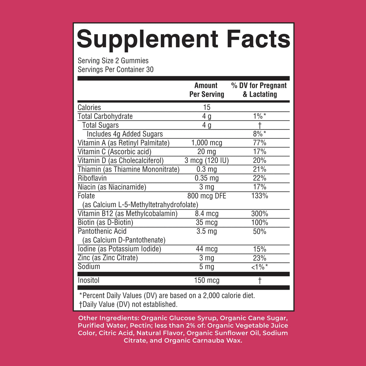 Organic Prenatal & Postnatal Multivitamin Gummies