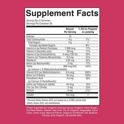 Organic Prenatal & Postnatal Multivitamin Gummies