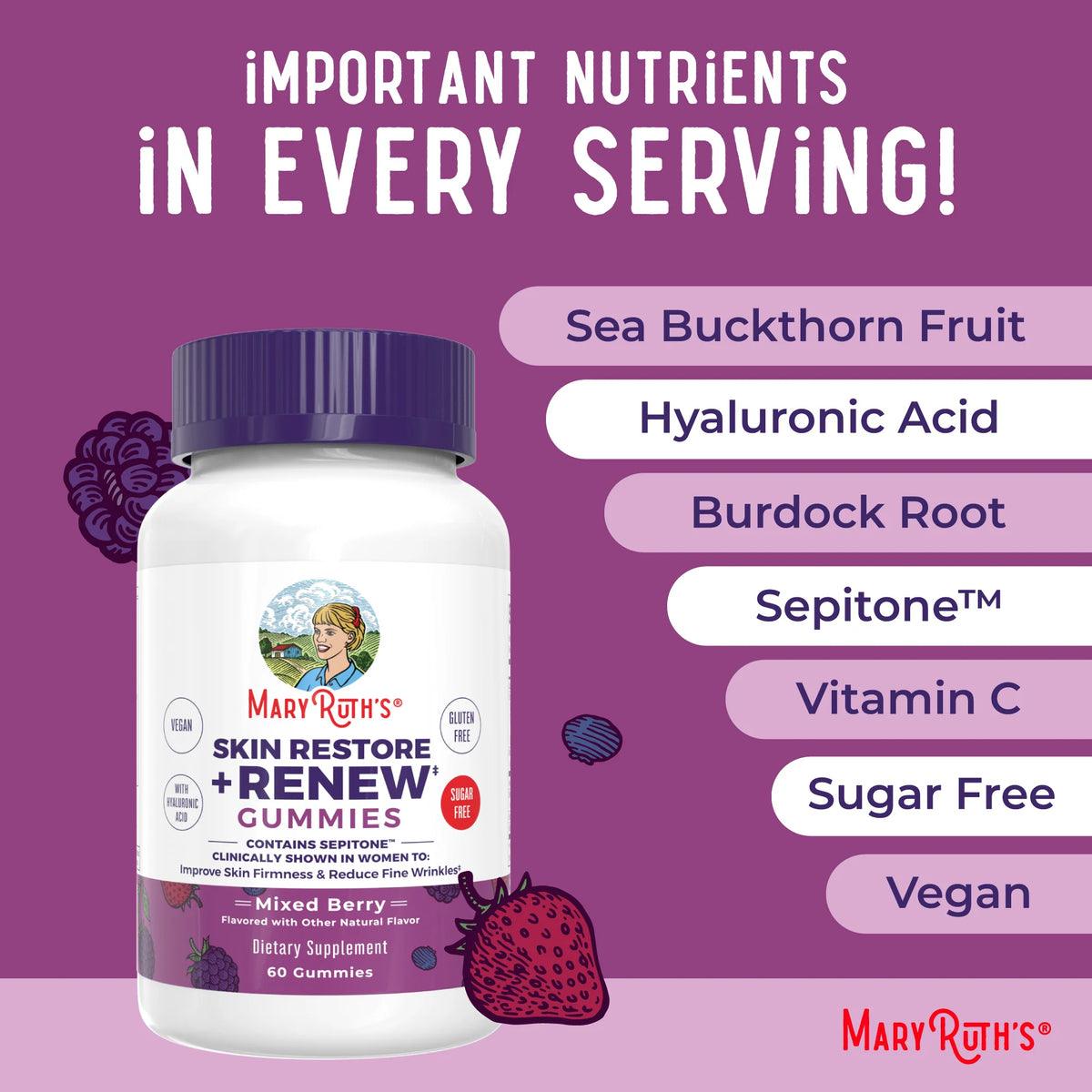 Skin Restore + Renew Gummies