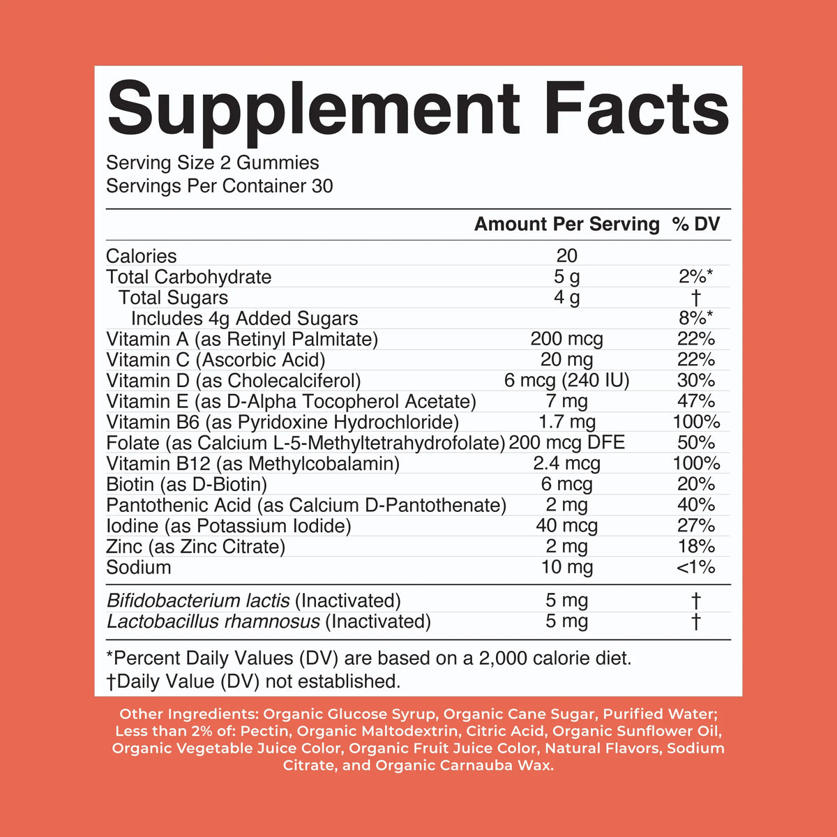 Organic Kids Multivitamin + Postbiotics Gummies