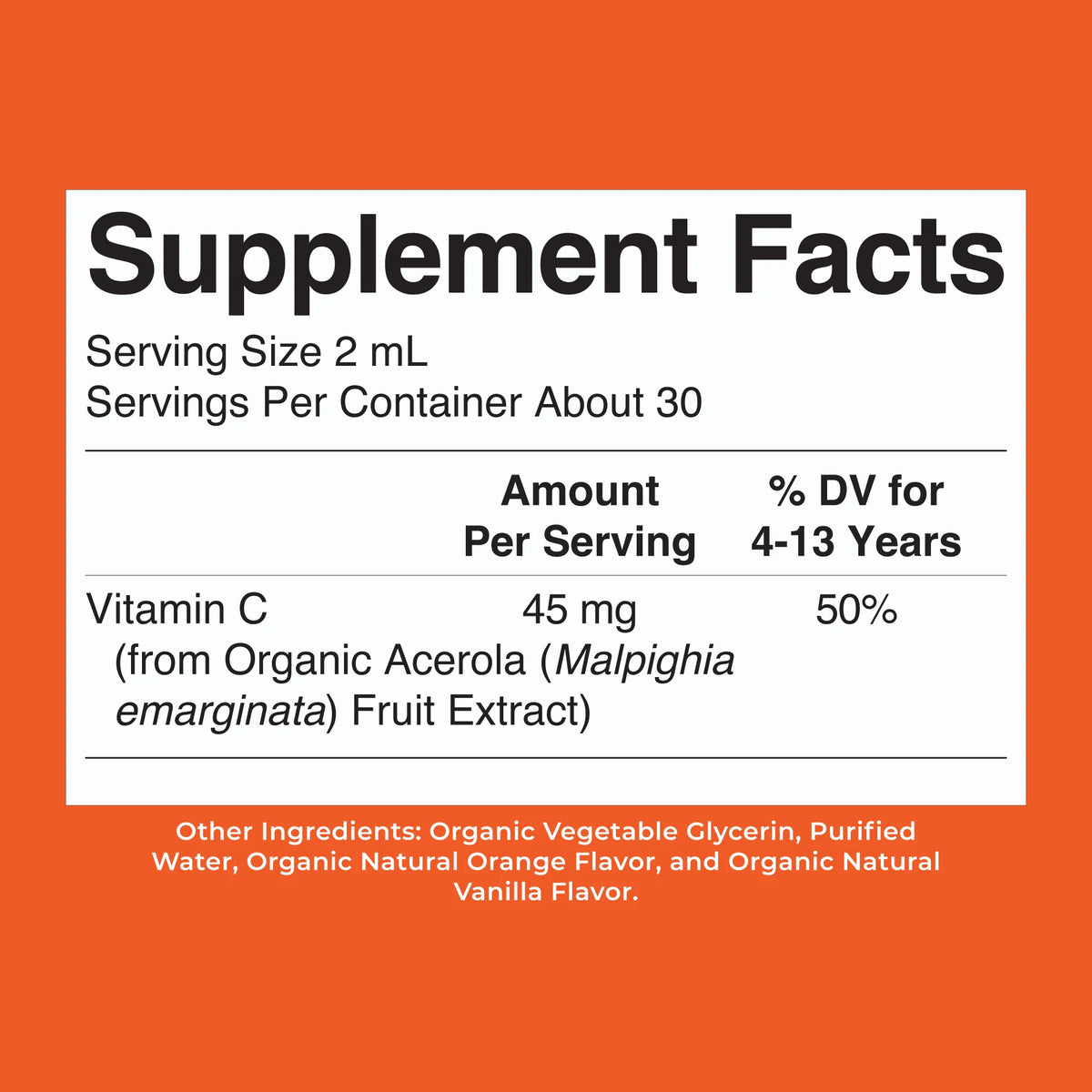 Organic Kids Vitamin C Liquid Drops
